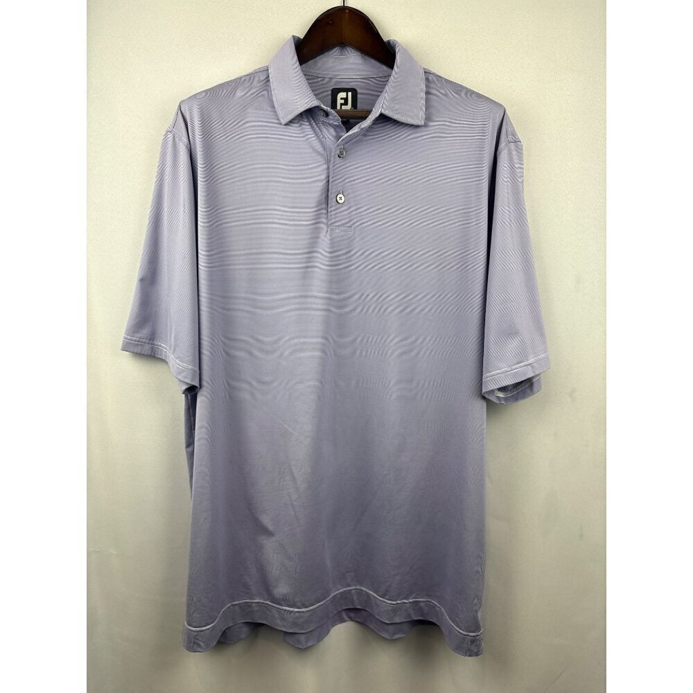 Men’s FootJoy XL Purple & White Pinstriped Golf Shirt